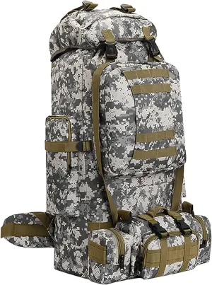 100L Camping Hiking Backpack,Molle military Tactical rucksack backpack,Waterproof Lightweight Hiking Backpack (CityCamo-C)