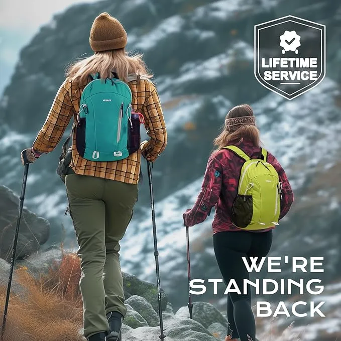 15L Highly Water-resistant Hiking Daypack, Small Backpack Travel Outdoor, Lightweight Day Pack with Tool Loops(Light Green)