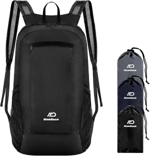 15L Hiking Daypack - Water Resistant Lightweight Packable Backpack for Travel Camping Outdoor - Black