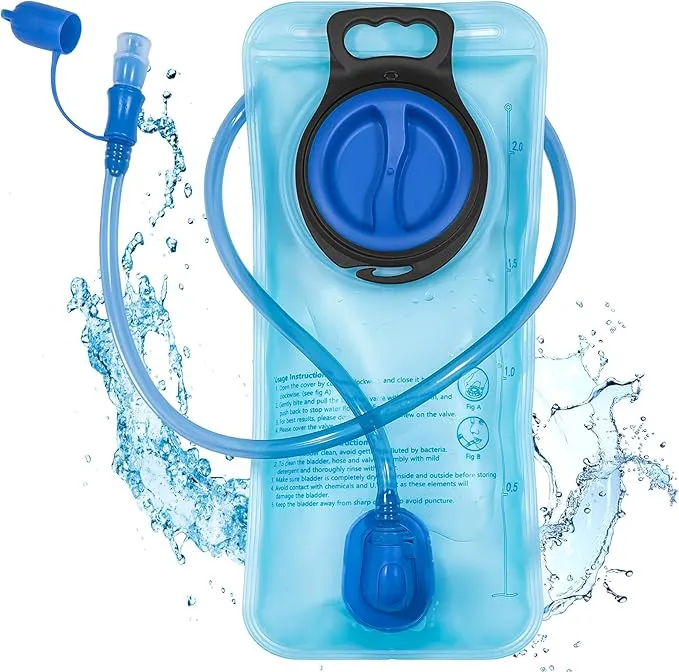 2L Hydration Bladder, Water Bladder for Hiking Backpack, Leak Proof Water Reservoir Storage Bag, BPA-Free Hydration Pack Replacement for Cycling, Hiking, Camping, Hunting, Running, Blue