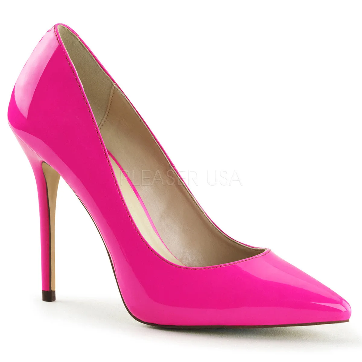 5 Inch Heel AMUSE-20 Neon Fuchsia