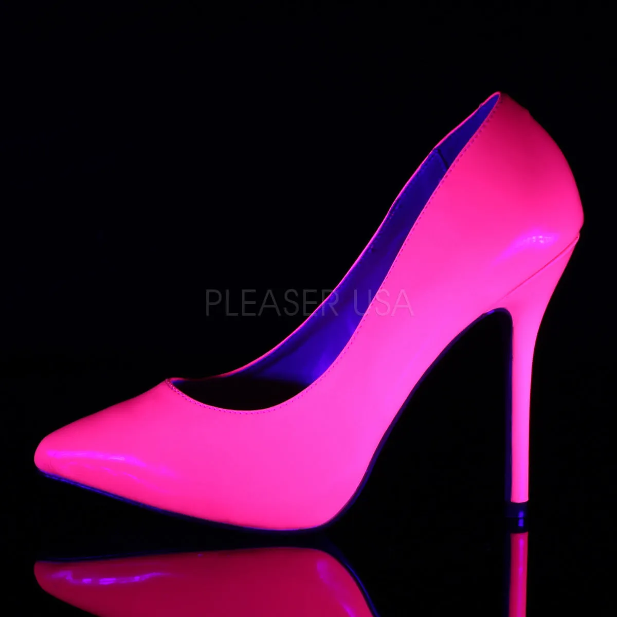 5 Inch Heel AMUSE-20 Neon Fuchsia