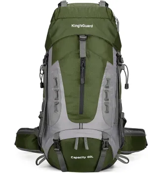 60L Hiking Backpack Large Waterproof Camping Backpack for Men and Women Lightweight Frameless Backpacking Backpack with Rain Cover (Army Green)