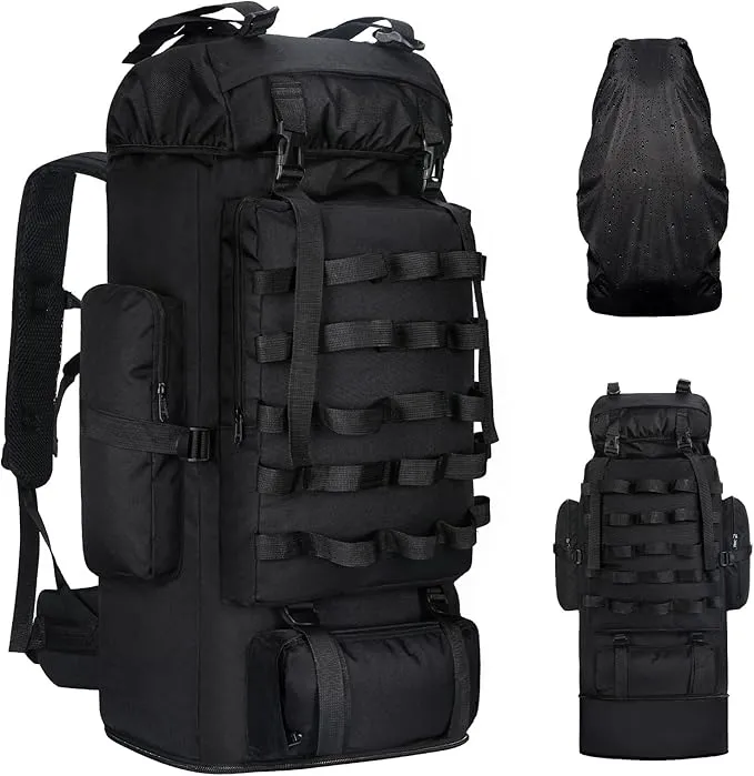 70L/100L Hiking Backpack, Large Camping Backpack with Rain Cover, Waterptoof Military Tactical Backpack, Molle Racksack Backpacking Daypack