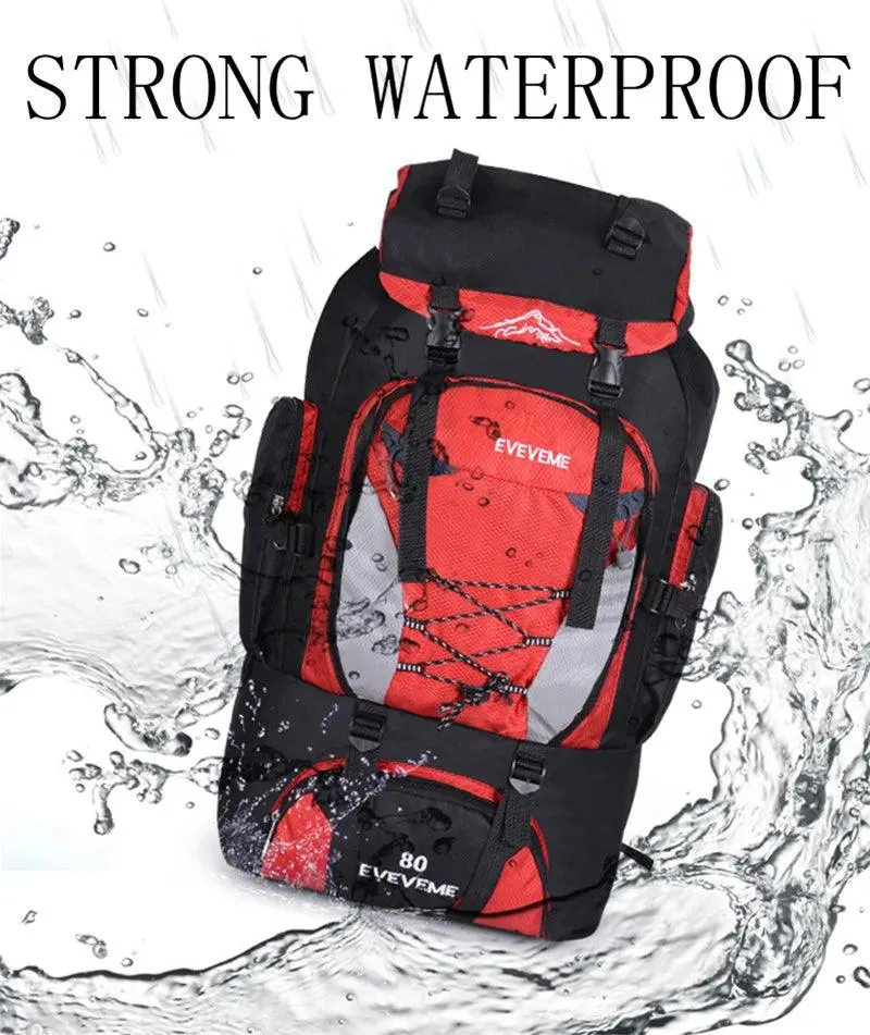 80L Waterproof  Outdoor Adventure Hiking & Climbing Rucksack Backpack