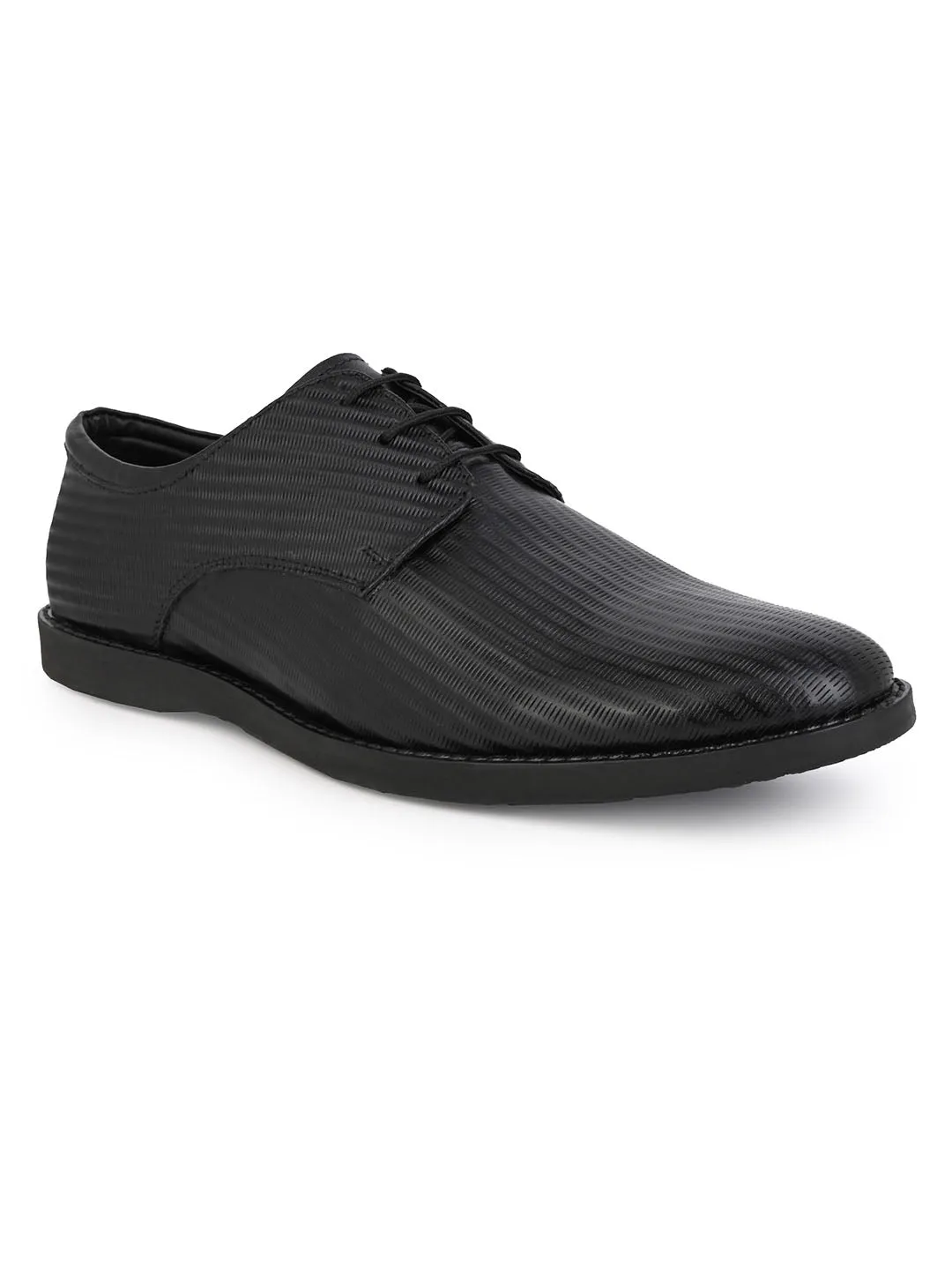 Alberto Torresi Textured Black Leather Office/ Dress Formal Derby Shoes