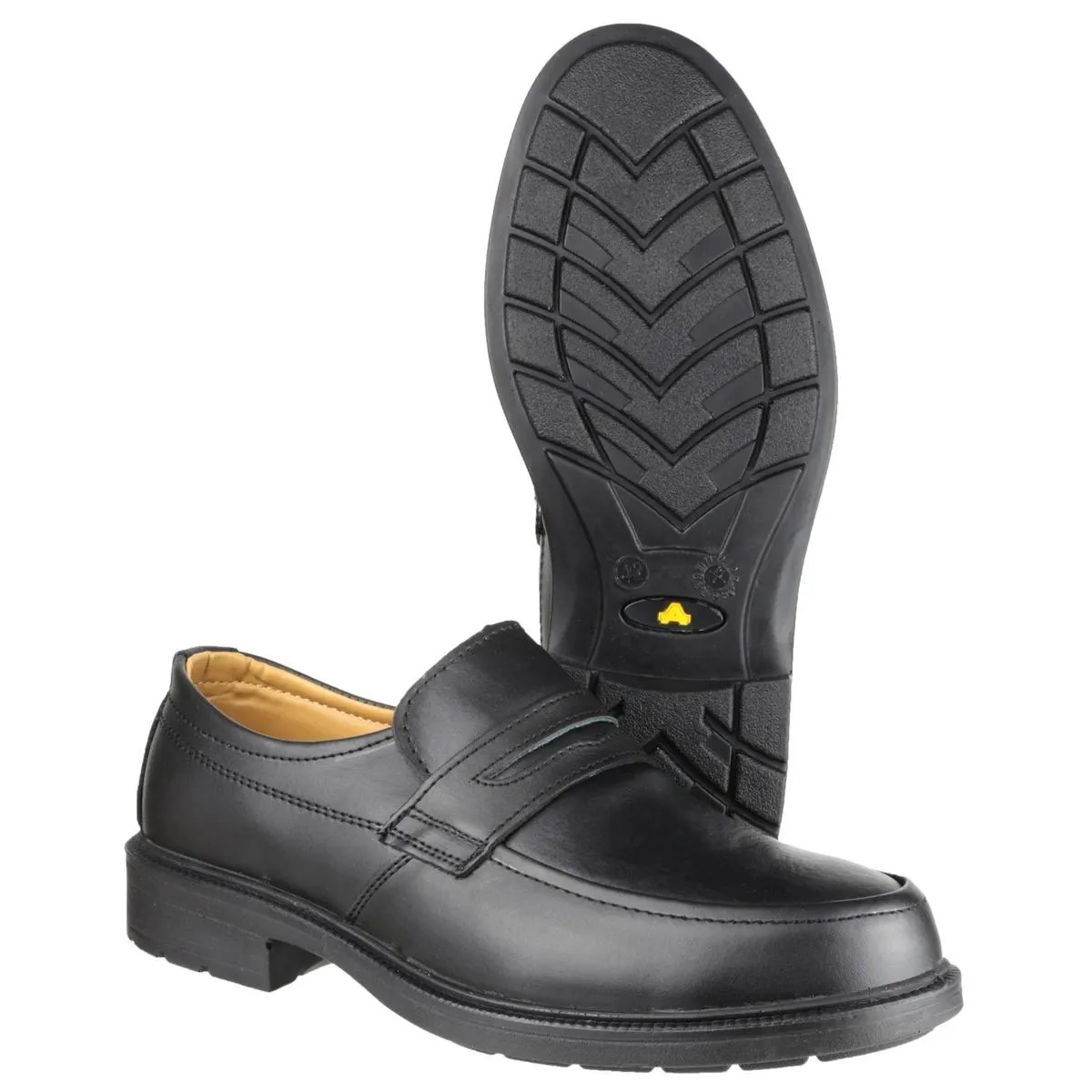 Amblers Safety FS46 Mocc Toe S1P SRC Safety Slip On Shoe Black