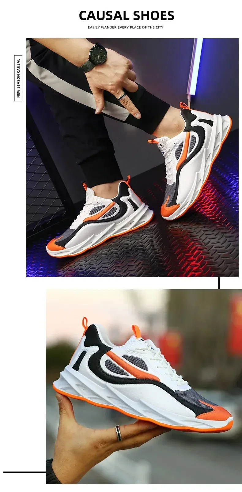 Autumn Winter 2024 New Men Casual Shoes Fashion Sneakers Men Mesh (Air Mesh) Breathable Soft-soled Men's Running Shoes