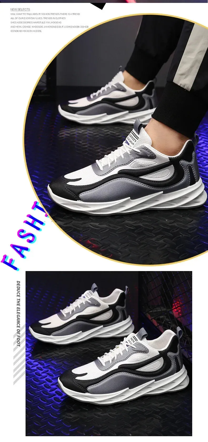 Autumn Winter 2024 New Men Casual Shoes Fashion Sneakers Men Mesh (Air Mesh) Breathable Soft-soled Men's Running Shoes