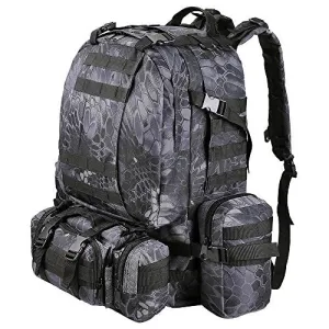 Aw Black Pythons Grain Waterproof Camping Bag 23X19X5.5" Backpack Military Tactical Travel Hike