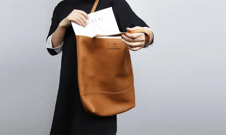 Brown Womens Genuine Leather Tote Bags Purse Handbags Shoulder Bag for Women