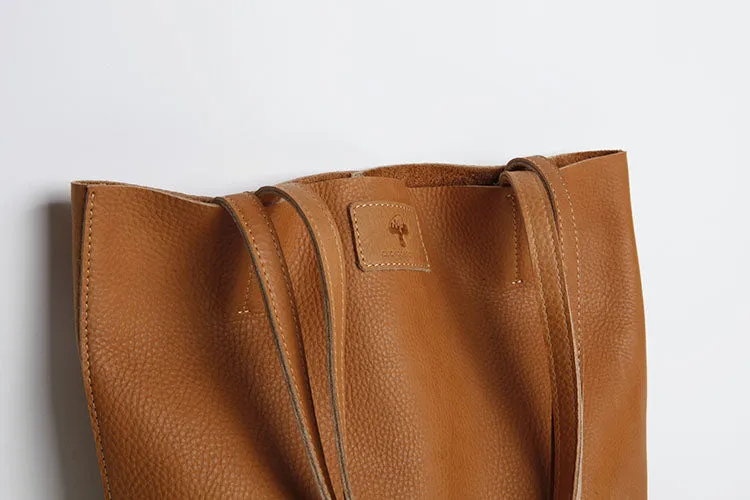 Brown Womens Genuine Leather Tote Bags Purse Handbags Shoulder Bag for Women