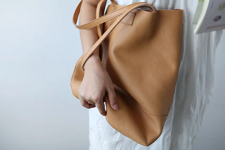 Brown Womens Genuine Leather Tote Bags Purse Handbags Shoulder Bag for Women
