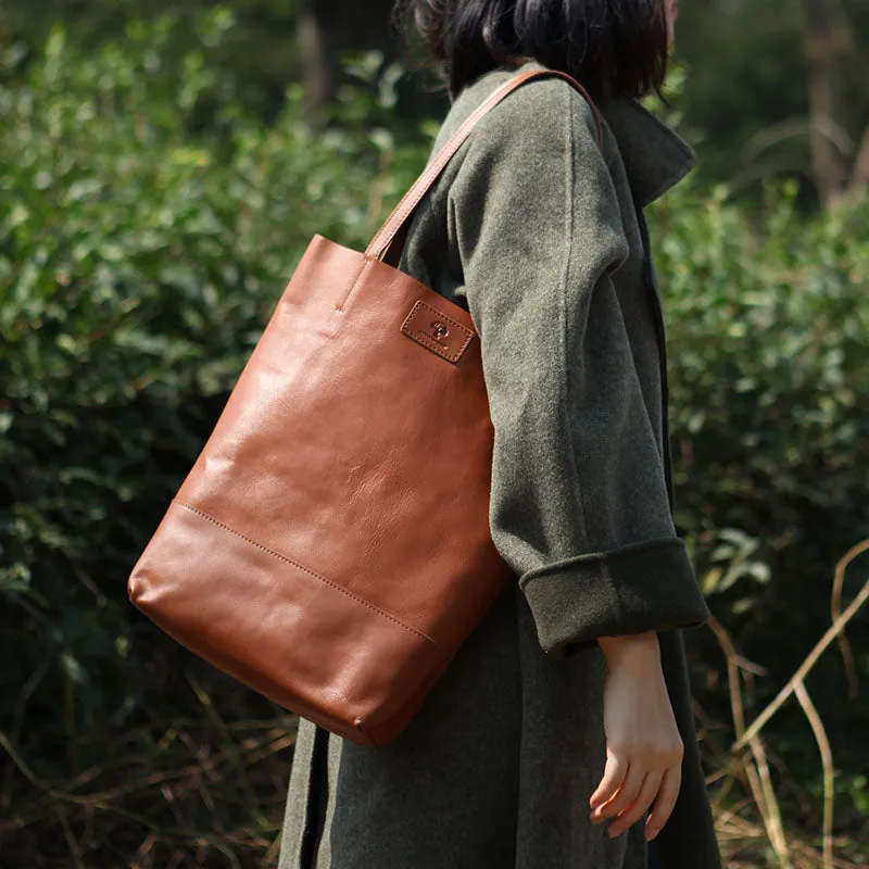 Brown Womens Genuine Leather Tote Bags Purse Handbags Shoulder Bag for Women