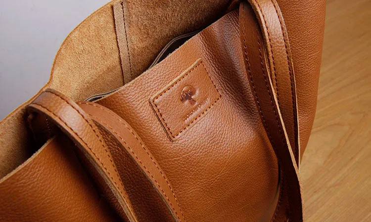 Brown Womens Genuine Leather Tote Bags Purse Handbags Shoulder Bag for Women