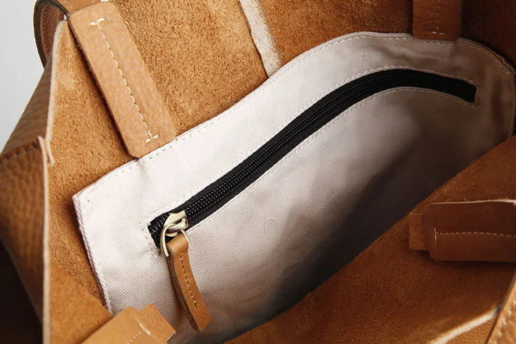 Brown Womens Genuine Leather Tote Bags Purse Handbags Shoulder Bag for Women