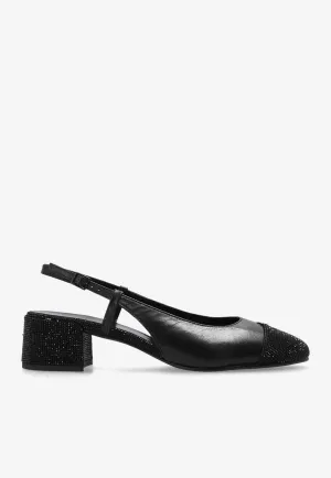 Cap-Toe 45 Pavé Slingback Pumps