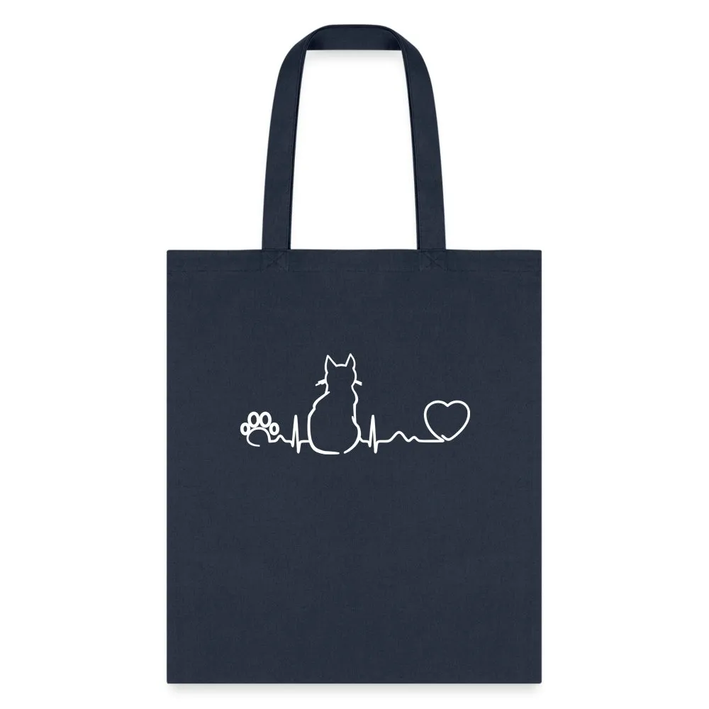 Cat Pulse Cotton Tote Bag