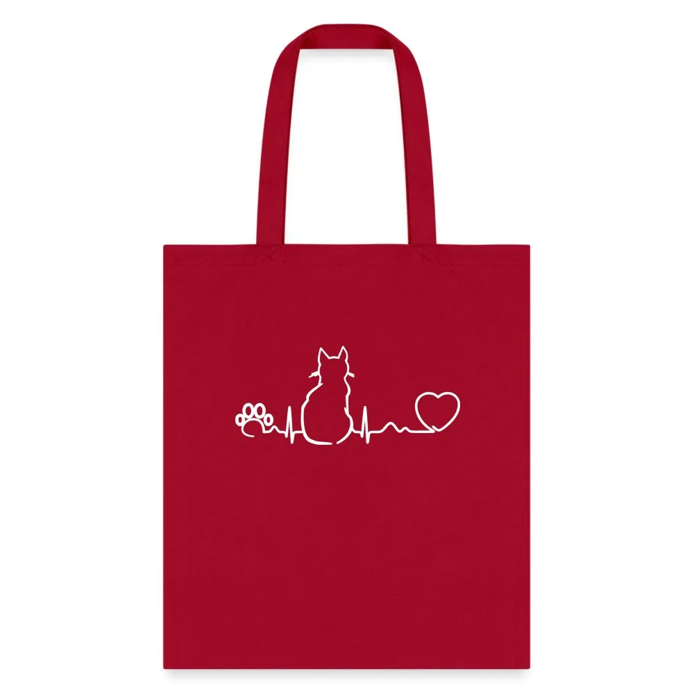 Cat Pulse Cotton Tote Bag