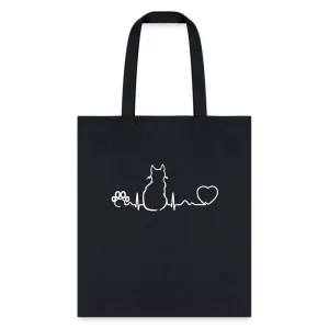 Cat Pulse Cotton Tote Bag