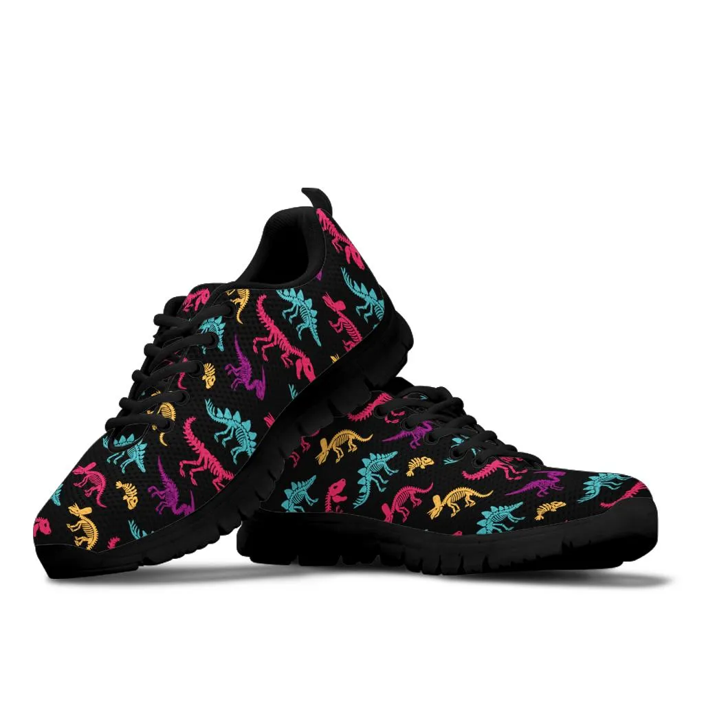 Colorful Dino Skeletons - Kids Dinosaur Shoes