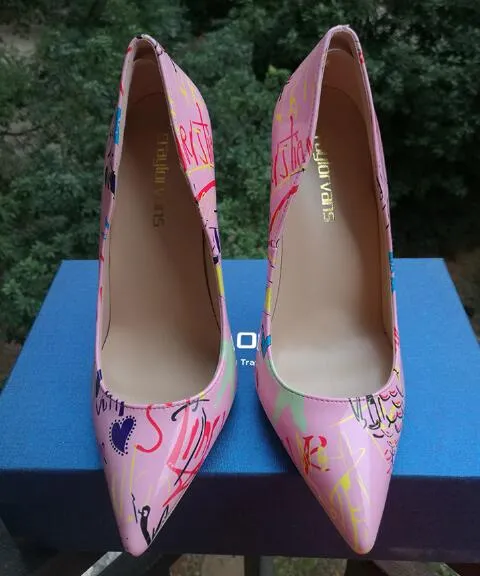Craylorvans 2018 Specia Graffiti Colorful Women Pumps Sexy Stiletto high heels Spring Wedding Party Women Shoes sapato feminino