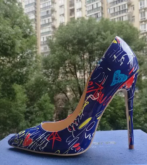 Craylorvans 2018 Specia Graffiti Colorful Women Pumps Sexy Stiletto high heels Spring Wedding Party Women Shoes sapato feminino