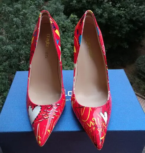 Craylorvans 2018 Specia Graffiti Colorful Women Pumps Sexy Stiletto high heels Spring Wedding Party Women Shoes sapato feminino