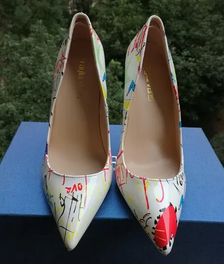 Craylorvans 2018 Specia Graffiti Colorful Women Pumps Sexy Stiletto high heels Spring Wedding Party Women Shoes sapato feminino
