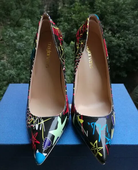 Craylorvans 2018 Specia Graffiti Colorful Women Pumps Sexy Stiletto high heels Spring Wedding Party Women Shoes sapato feminino
