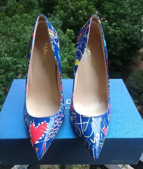 Craylorvans 2018 Specia Graffiti Colorful Women Pumps Sexy Stiletto high heels Spring Wedding Party Women Shoes sapato feminino