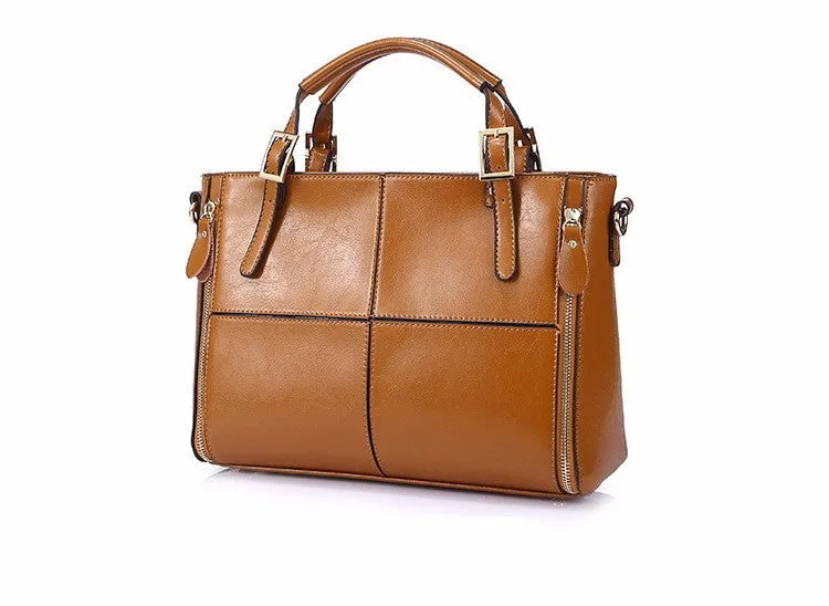 Daphne split leather tote bag