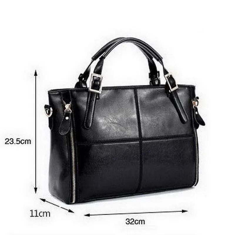 Daphne split leather tote bag