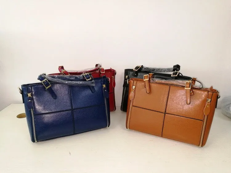 Daphne split leather tote bag