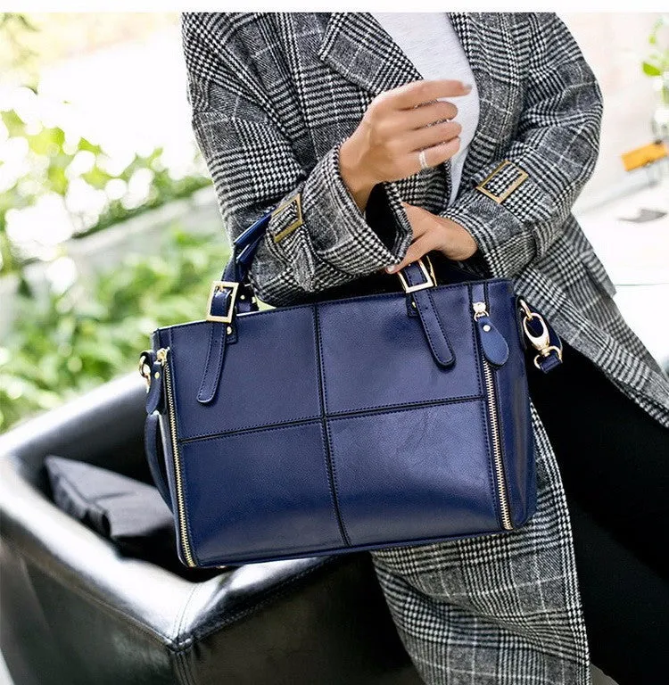 Daphne split leather tote bag