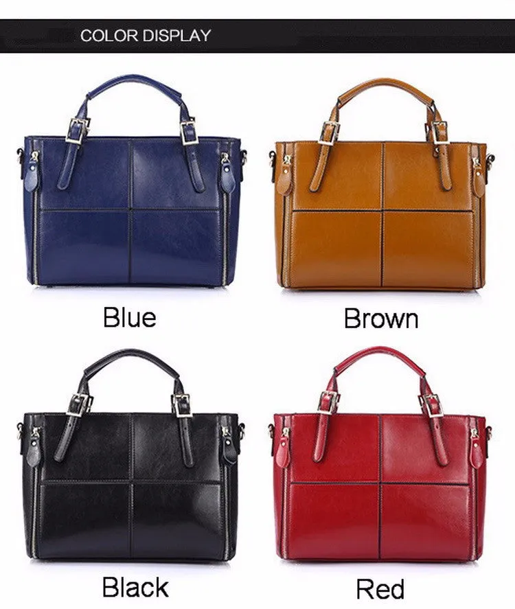 Daphne split leather tote bag