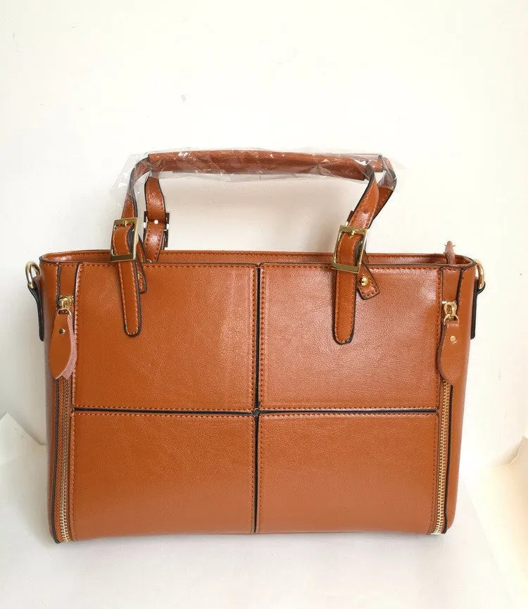 Daphne split leather tote bag