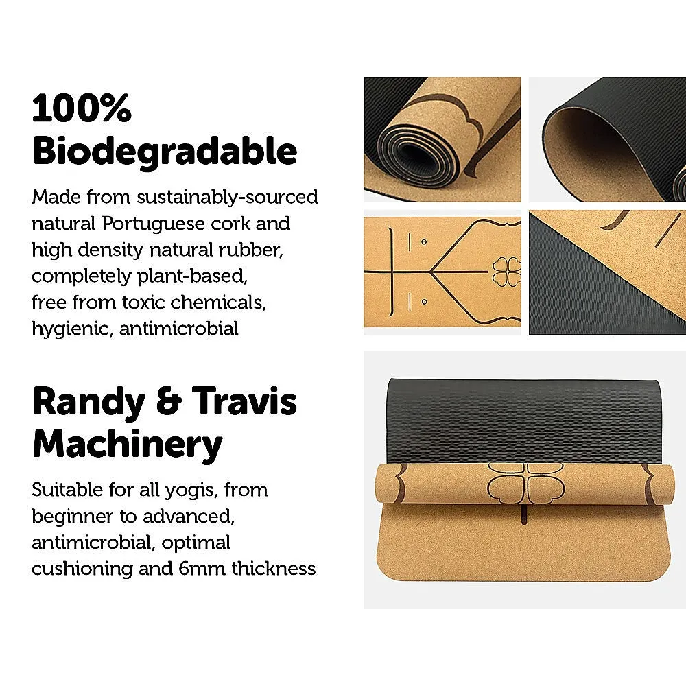 Eco-Friendly Cork Yoga Mat, Antimicrobial, Shock-Absorbing