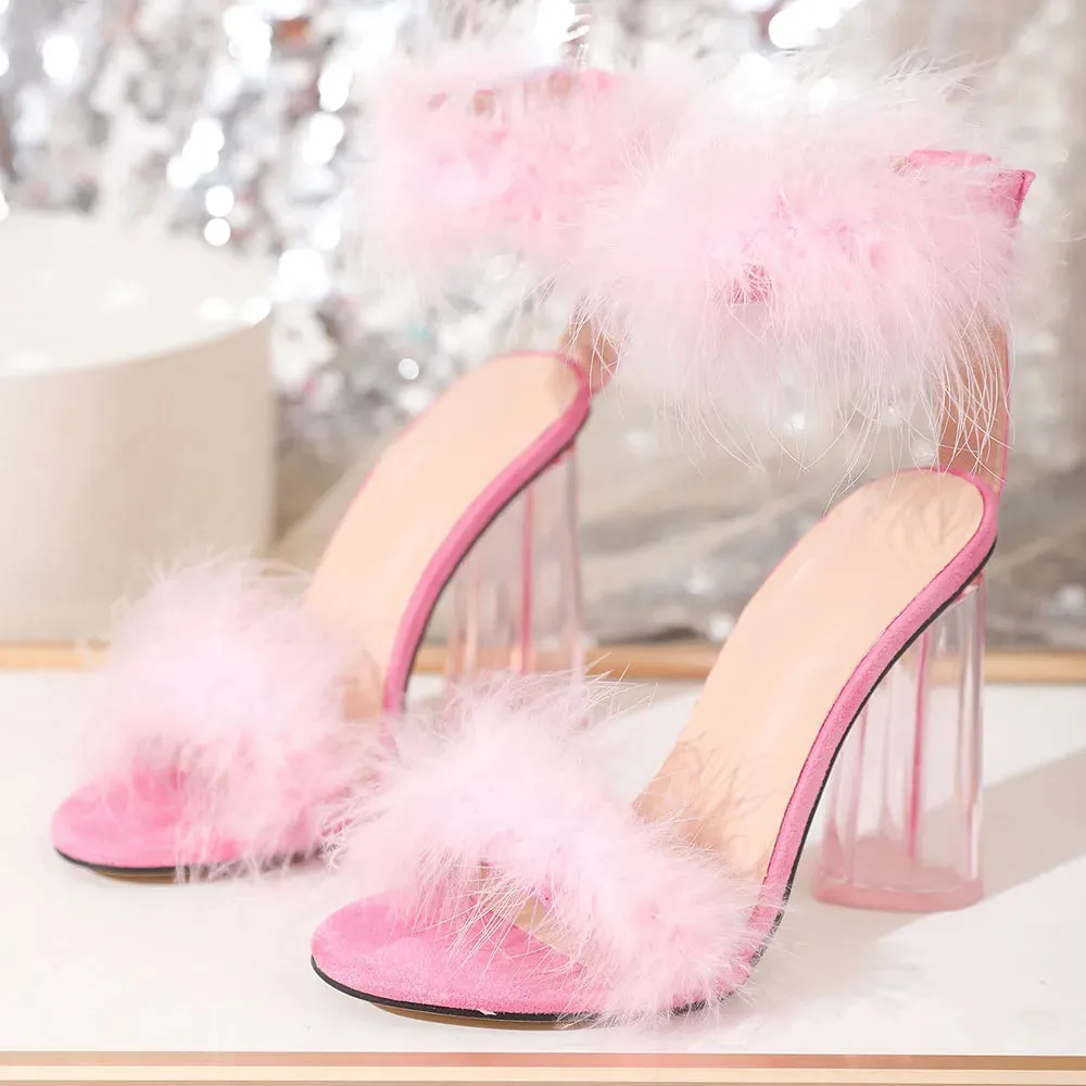 Elegant Pink High-Heel Wedding Sandals – Summer Women's Sexy Party Shoes, Super High Stiletto Heels for Brides & Special Events