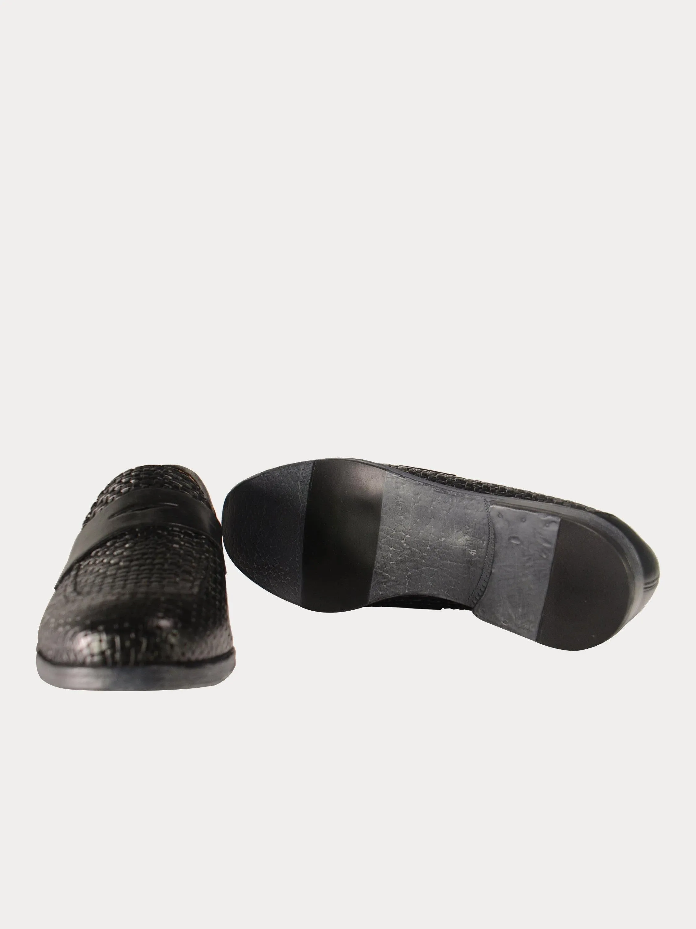 Franzini Men's Weave Detailed Formal Leather Shoes