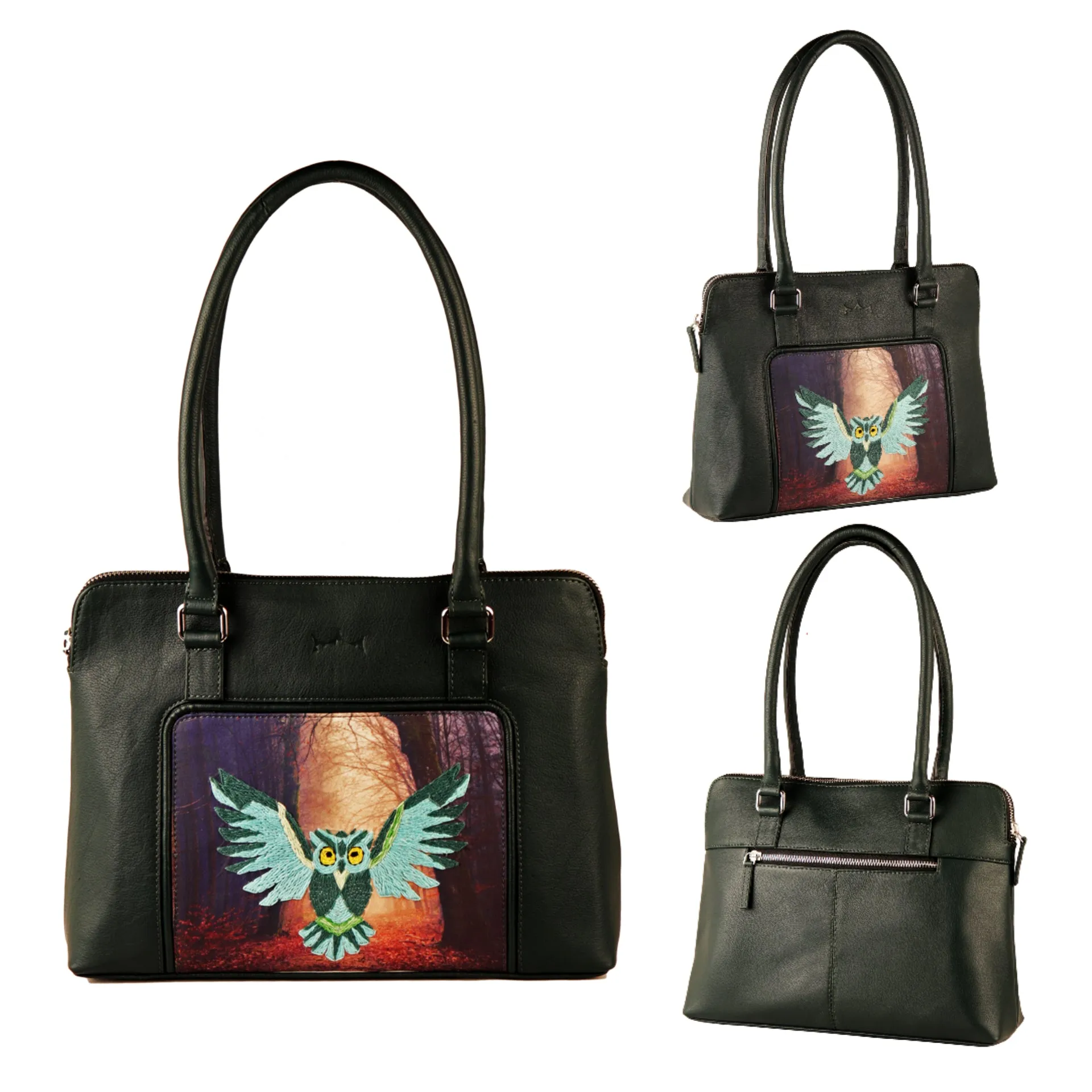Genuine Leather Handcrafted Handbag Women (Pine Green)