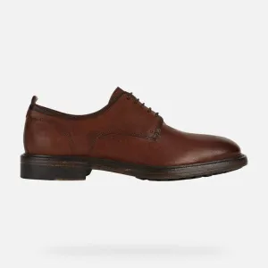 Geox Men's Aurelio Lace Dress Shoes- Brown