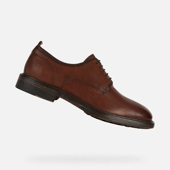 Geox Men's Aurelio Lace Dress Shoes- Brown