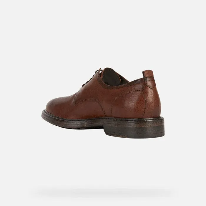 Geox Men's Aurelio Lace Dress Shoes- Brown