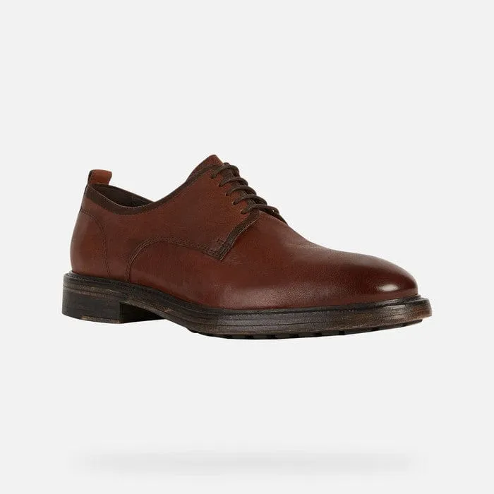 Geox Men's Aurelio Lace Dress Shoes- Brown