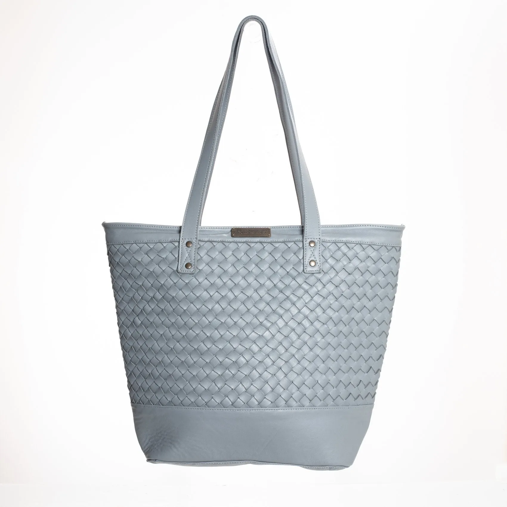 HANDWOVEN CESTA TOTE - FULL LEATHER - GREY