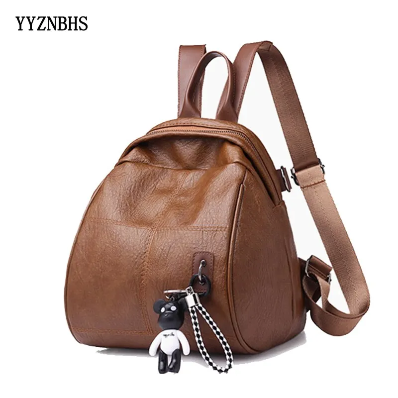 Hot Women Leather Backpacks Vintage Female Shoulder Bag Sac A Dos Travel Ladies Bagpack Mochilas School Bags For Girls Back Pack