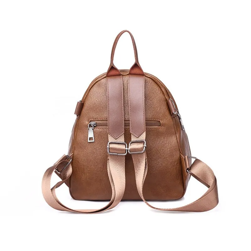 Hot Women Leather Backpacks Vintage Female Shoulder Bag Sac A Dos Travel Ladies Bagpack Mochilas School Bags For Girls Back Pack
