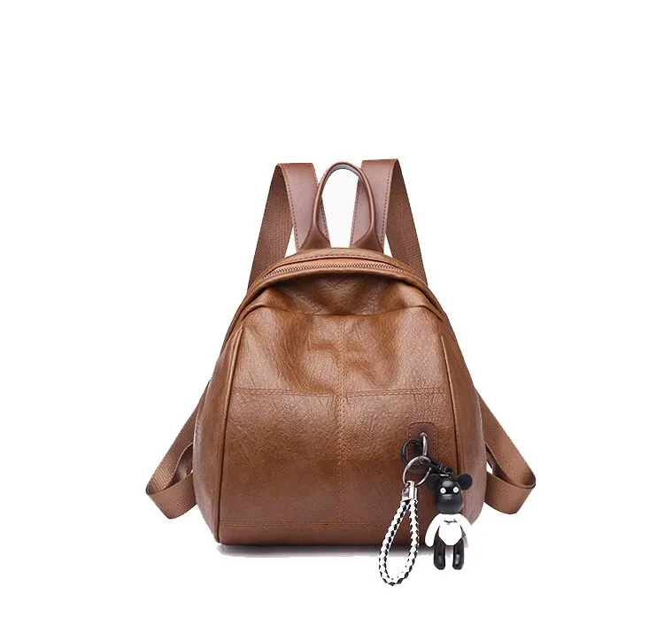 Hot Women Leather Backpacks Vintage Female Shoulder Bag Sac A Dos Travel Ladies Bagpack Mochilas School Bags For Girls Back Pack