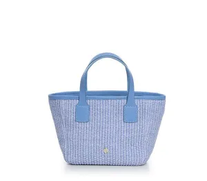 Icaria Straw Mini Tote Sky